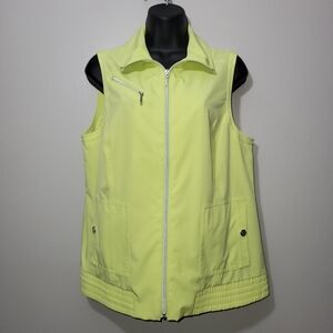 Zenergy Golf By Chico's Size 1 Vest Lemon Sleeveless Vest for Women
